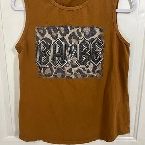 Trendy Brown Graphic Tank Top